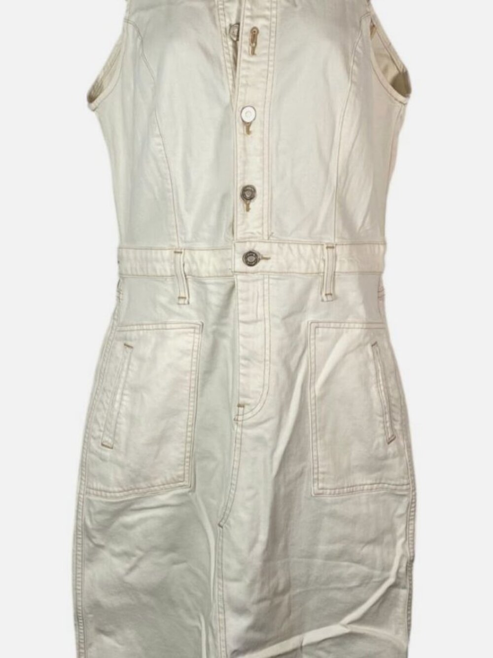 Hudson Jeans Women's Ivory Halter Utility Dress Size L